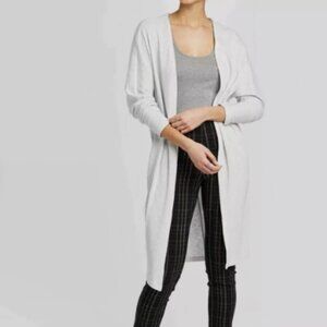 A New Day Ribbed Knit open front duster cardigan